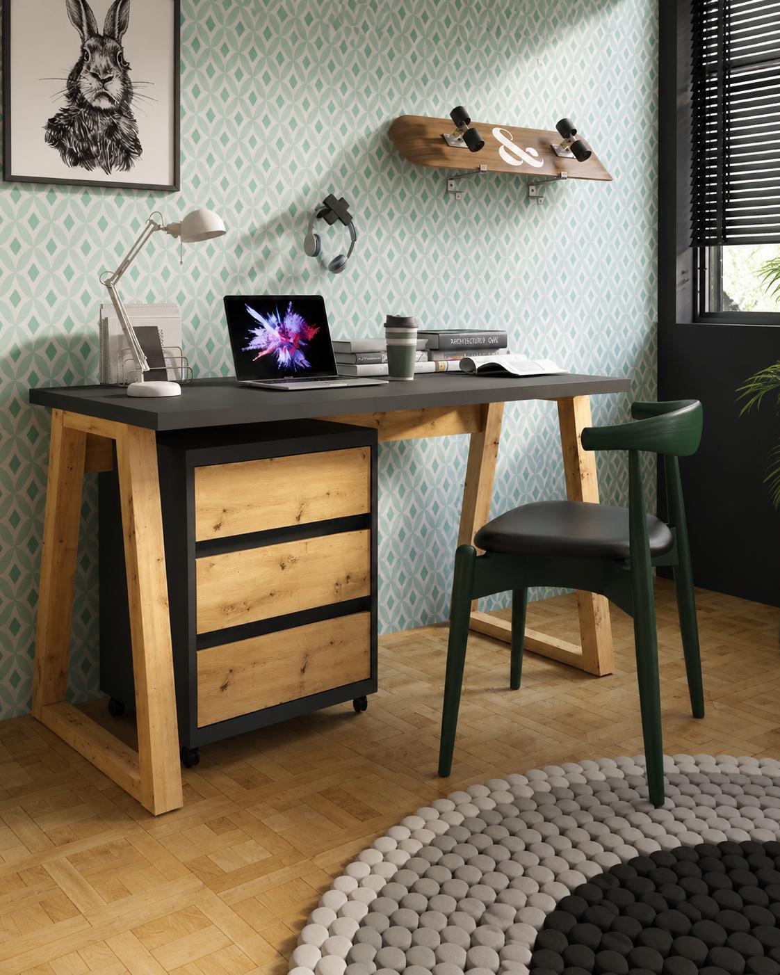 Iga radni sto 135x65x76,2 cm grafit natur Iga radni sto 135x65x76,2 cm grafit natur